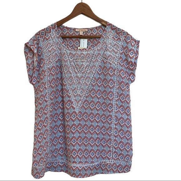 Skies Are Blue Tops - Skies are Blue Reginald Crochet Aztec Shirt Medium